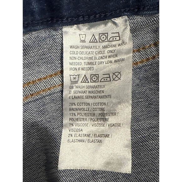 Denim & Co. Petite Indigo Easy Stretch Wide Leg Ankle Jean Size 14 Petite Belted - Picture 7 of 10